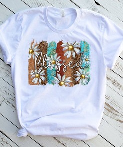 Blessed T-Shirt - Jesus Brushstrokes Sublimation Design