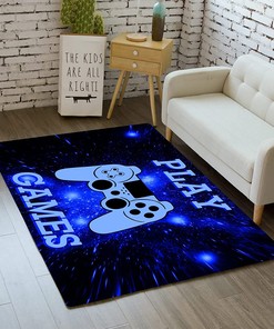 Blue Galaxy Gamepad Controller Carpets Rugs - Video Games Area Rug for Leisure and Gaming Room Decor