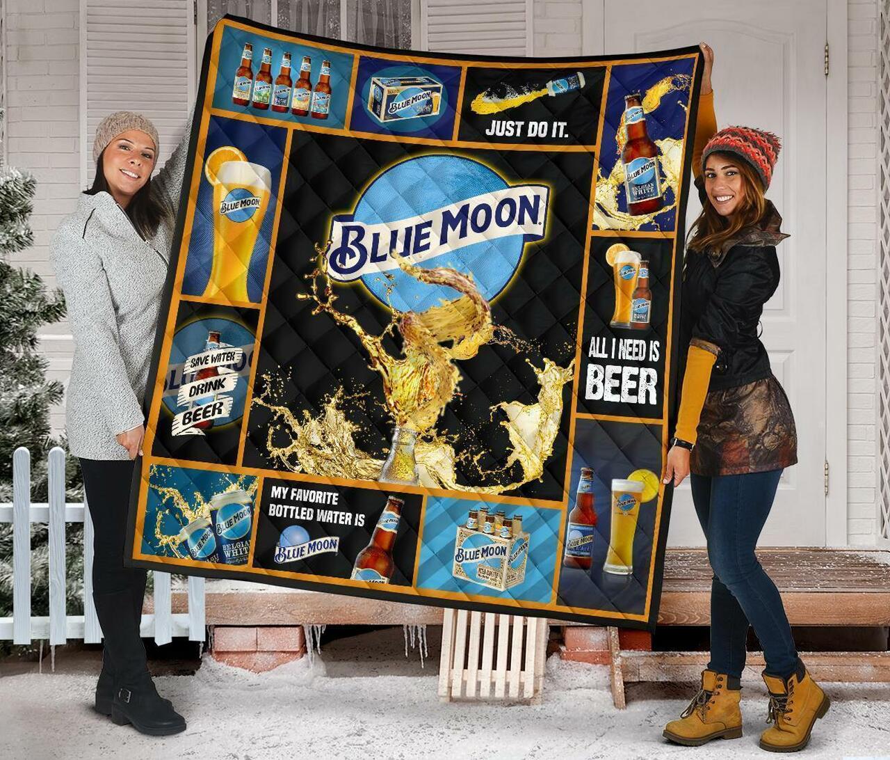 Blue Moon Funny For Beer Lover Quilt Bedding Set Bedroom Decor, Gifts for Family