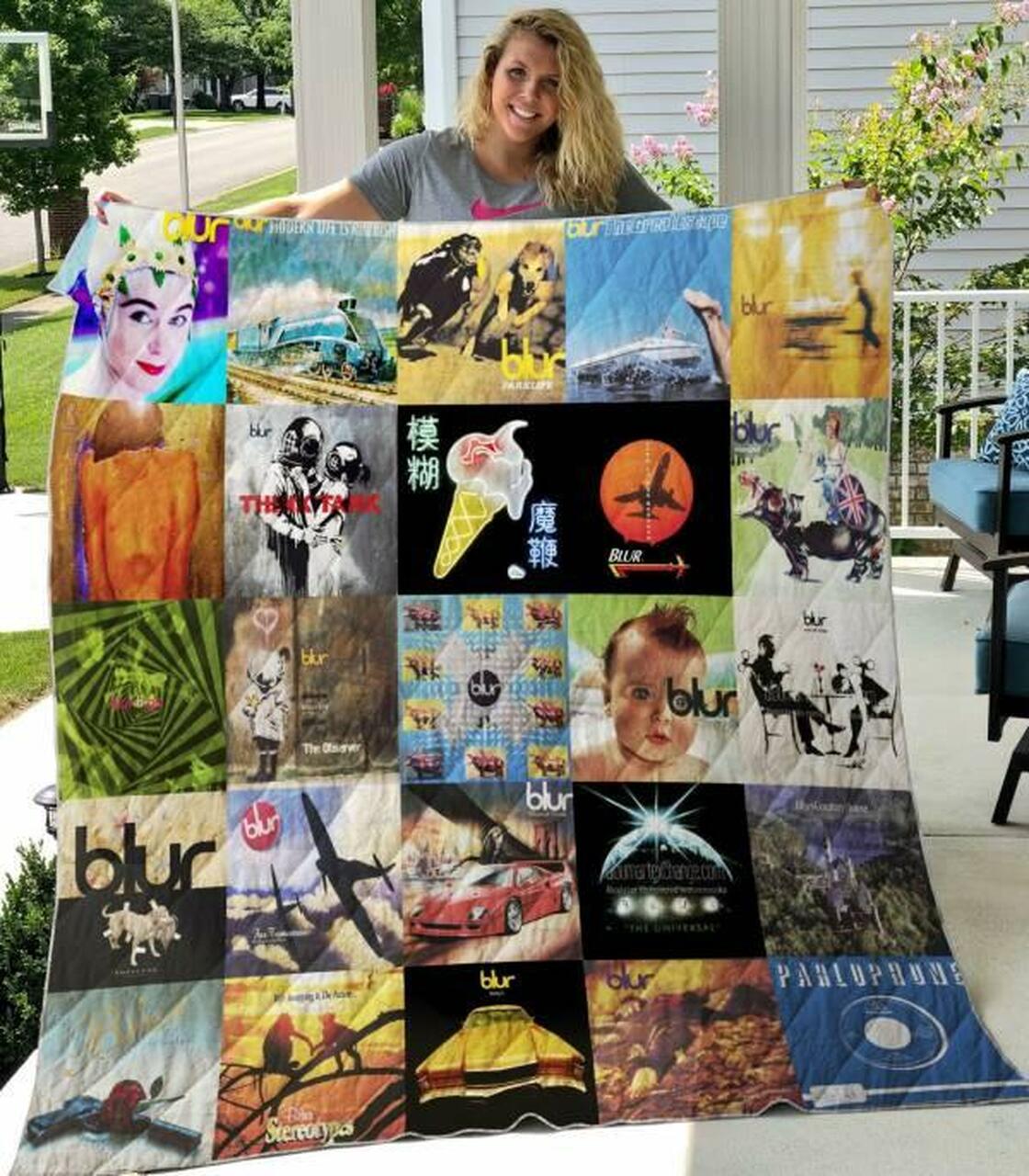 Blur Quilt Bedding Set Blanket Limited Quilt Bedding Set Blanket Bedroom Decor, Gifts for Family