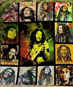 Bob Marley Tribute Quilt Bedding Set - Great for Bedroom Decoration and Family Gifts
