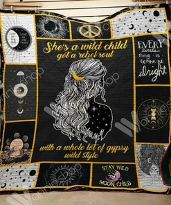 Bohemian Style Custom Hippie Quilt Bedding Set - Personalize with Your Own Name or Quote - Perfect for Home Decor