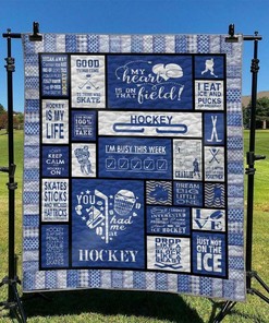 Bohemian Style Personalized Hockey Quilt Bedding Set Perfect for Bedroom Decor and Family Gifts