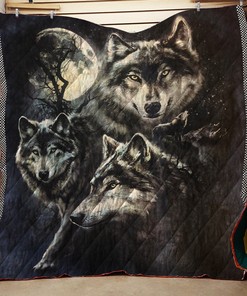 Bohemian Wolf Quilt Bedding Set - Perfect for Bedroom Decor and Family Gifts