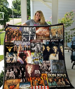 Bon Jovi Album Cover Personalized Blanket Quilt Bedding Set for Bedroom Decor and Family Gifts