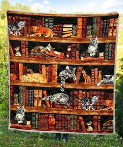 Book And Cat Make Me Feel Special Quilt Bedding Set - Bedroom Decor and Gifts for Family