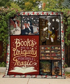 Books Are A Uniquely Portable Magic Reading Quilt Bedding Set Blanket Bedroom Decor, Gifts for Family