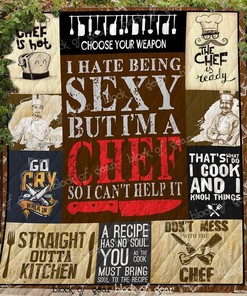Born To Be A Chef Personalized Blanket Quilt Bedding Set for Home Decoration, Gifts for Family