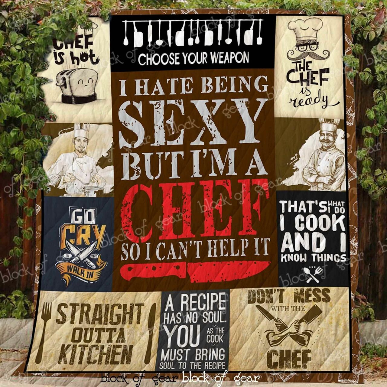 Born To Be A Chef Personalized Blanket Quilt Bedding Set for Home Decoration, Gifts for Family