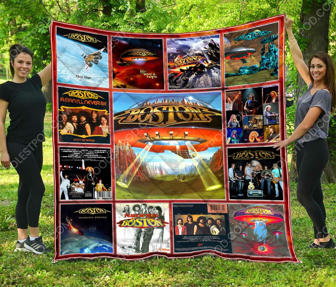 Boston Band Personalized Quilt Bedding Set, Ideal for Home Decoration and Gifts for Fans