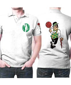 Boston Celtics Basketball Classic Mascot Logo Gift For Celtics Fans White Polo Shirt