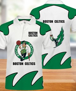 Boston Celtics Button Up Polo Shirt