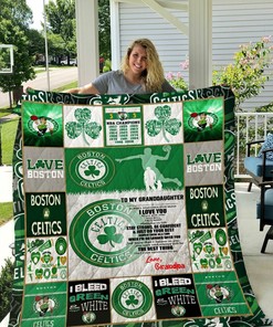 Boston Celtics To My Granddaughter From Grandpa Just Do Your Best Quilt Bedding Set Blanket Gifts For Boston Celtics