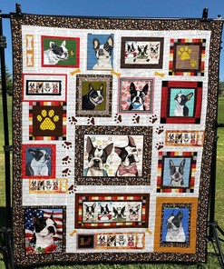 Boston Terrier Back To Me Quilt Bedding Set Blanket - Bedroom Decor and Gifts for Family