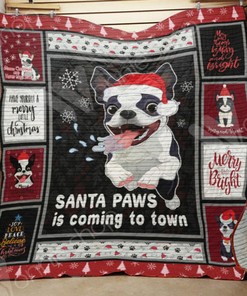 Boston Terrier Dog Christmas Quilt Bedding Set - Perfect for Family Gifts and Bedroom Decor