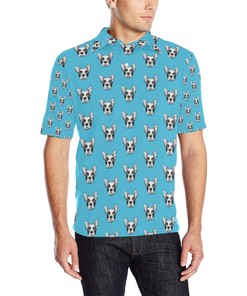 Boston Terrier Pattern Print Design 01 Men Polo Shirt