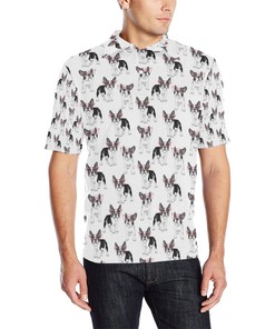Boston Terrier Pattern Print Design 03 Men Polo Shirt