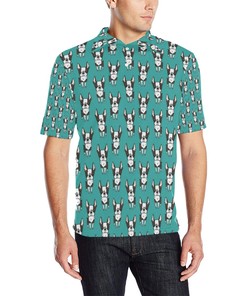 Boston Terrier Pattern Print Design 04 Men Polo Shirt