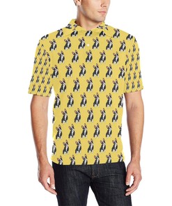 Boston Terrier Pattern Print Design 06 Men Polo Shirt