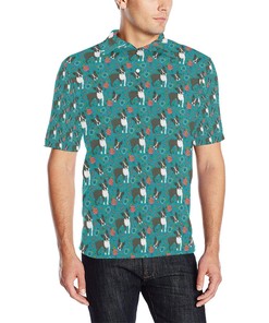 Boston Terrier Pattern Print Design 07 Men Polo Shirt
