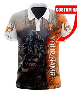 Bow Hunter, Deer Hunting Custom Name Polo Shirt