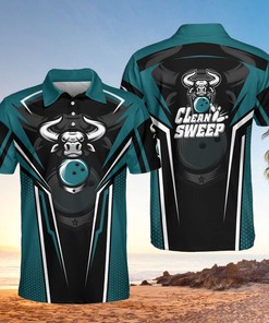 Bowling Bull Clean Sweep Turquoise Black Polo Shirt