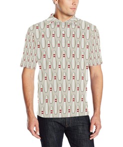 Bowling Pin Pattern Print Design 01 Men Polo Shirt
