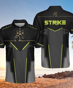 Bowling Strike Neon Line Basic Men's Polo Shirt