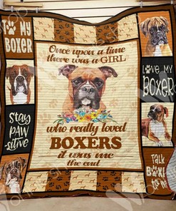 Boxer Dog Quilt Bedding Set Personalized with Name for Home Decor and Picnic - Great Family Gifts