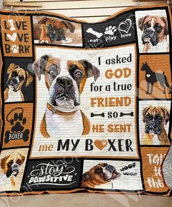 Boxer Dog Quilt Bedding Set with Custom Name and Design for Home Decor and Picnic - Great Family Gifts