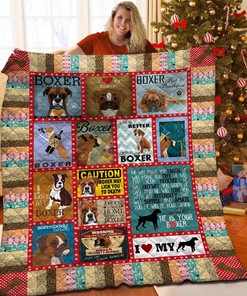 Boxer Quilt Bedding Set Bedroom Decor, Personalized Gift for Family