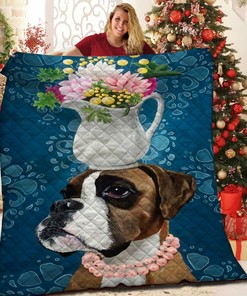 Boxer Quilt Bedding Set for Home Decoration and Picnic, Unique Gift for Family