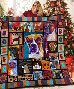 Boxer Quilt Bedding Set with Personalized Name, Perfect for Home Decoration and Picnic