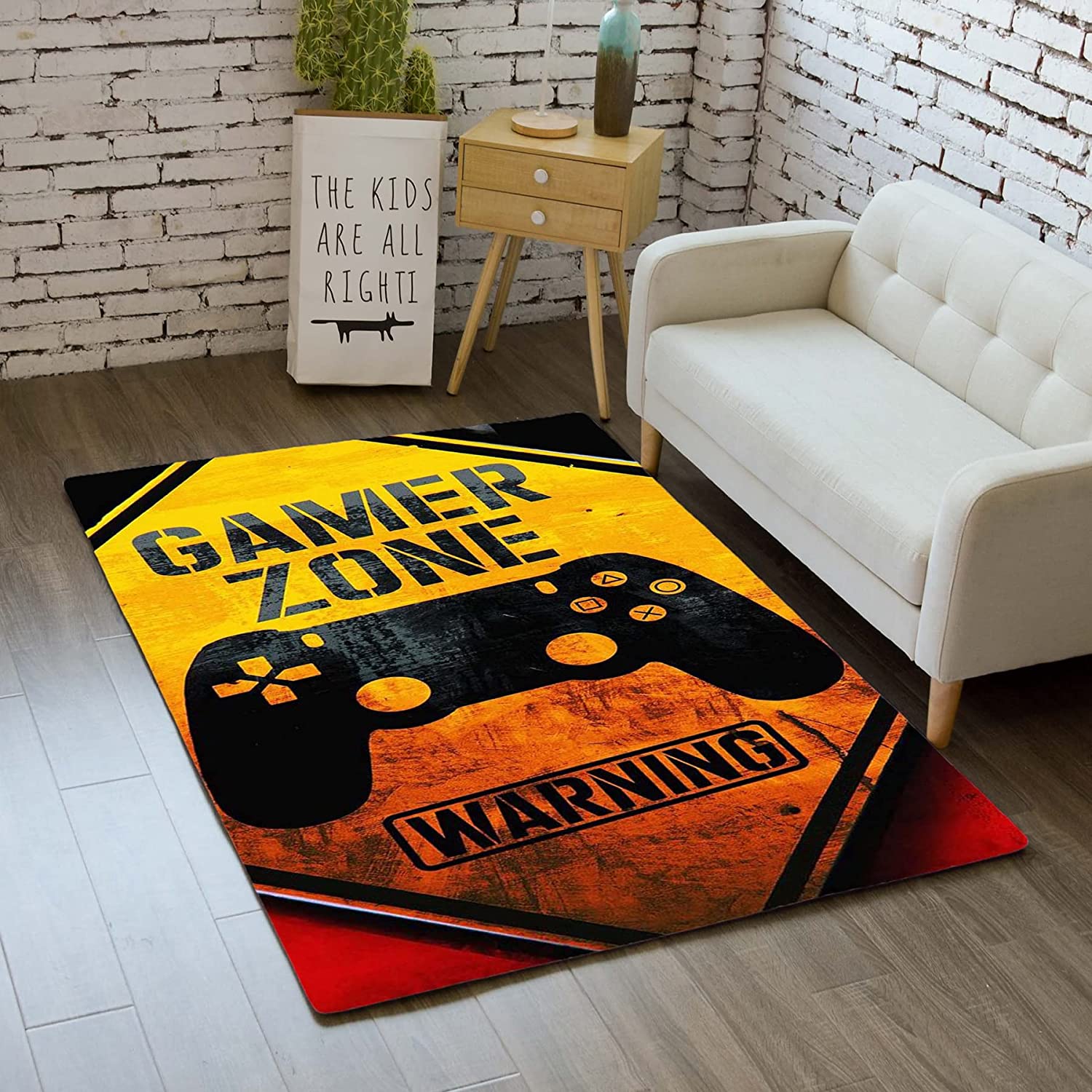 Boys Gaming Rugs for Personalized Bedroom Decor - Non-Slip Crystal Floor Polyester Mat