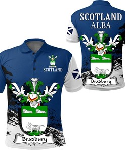 Bradbury Scottish Family Crest Scotland Special Polo Shirt - Golf Shirt