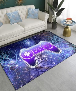 Bright and Colorful Starry Sky Galaxy Printed Area Rug, Children's Game Mat Bathroom Carpet Mat, Yoga Blanket