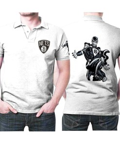 Brooklyn Nets Basketball Classic Mascot Logo Gift For Nets Fans White Polo Shirt