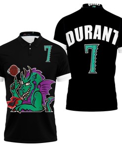 Brooklyn Nets Kevin Durant 7 2020 Nba Black Jersey Polo Shirt