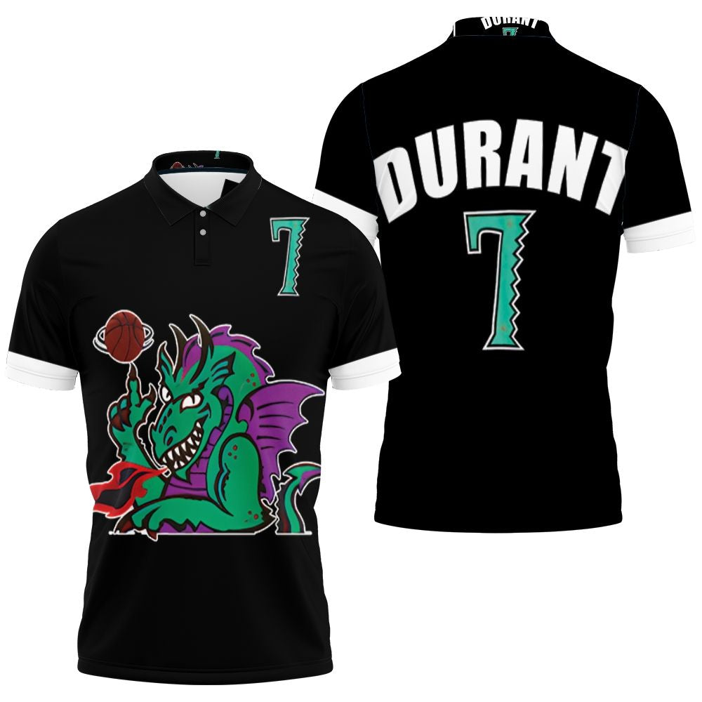 Brooklyn Nets Kevin Durant 7 2020 Nba Black Jersey Polo Shirt for Fans