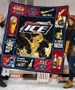 Bud Ice Beer Lover Funny Gift Idea Quilt Blanket Bedding Set Great for Bedroom Decor and Family Gifts