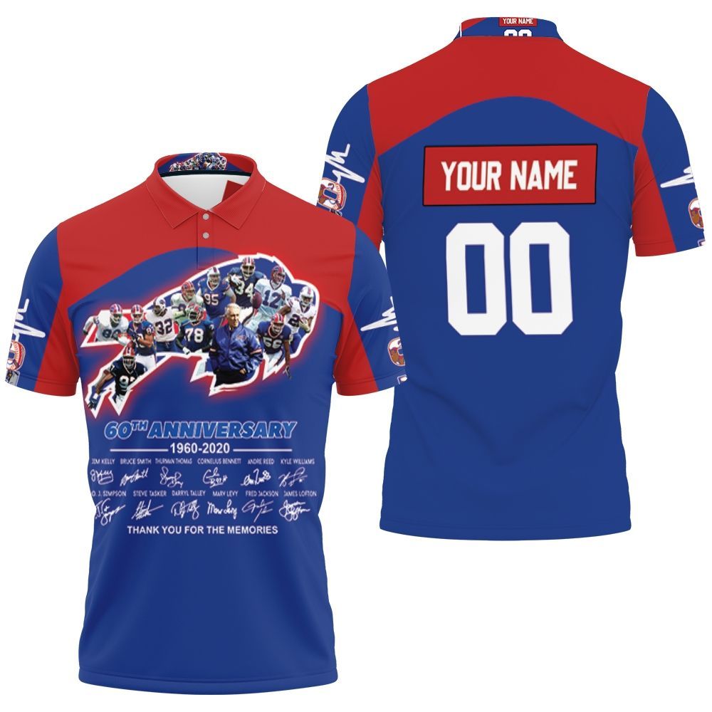 Buffalo Bills 2020 Afc East Division Champs 60Th Anniversary Legend With Sign Personalized Polo Shirt All-Over Print