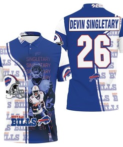 Buffalo Bills 26 Devin Singletary Afc East 2021 3D Polo Shirt
