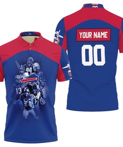 Buffalo Bills 60Th Anniversary Great Players Personalized Polo Shirt