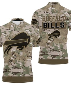 Buffalo Bills Camo Pattern 3D Polo Shirt