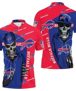 Buffalo Bills Hip Hop Skull 3D Polo Shirt