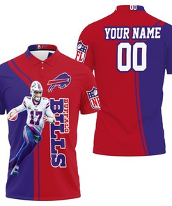 Buffalo Bills Josh Allen 17 Player Buffalo Bills 2020 Nfl Season Personalized Polo Shirt
