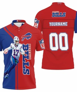 Buffalo Bills Josh Allen 17 Player Buffalo Bills 2020 Nfl Season Personalized Polo Shirt for Fans