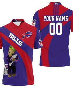 Buffalo Bills Nfl Groot Hugs Buffalo Bills Ball 2020 Nfl Season Personalized Polo Shirt