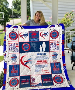 Buffalo Bills Son Love Mom Quilt Bedding Set for Home Decoration and Family Gifts