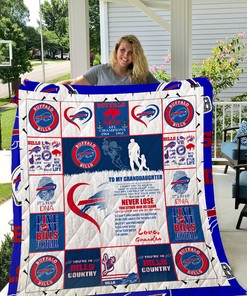 Buffalo Bills To My Granddaughter Love Grandpa Quilt Bedding Set Bedroom Decor, Gifts for Family